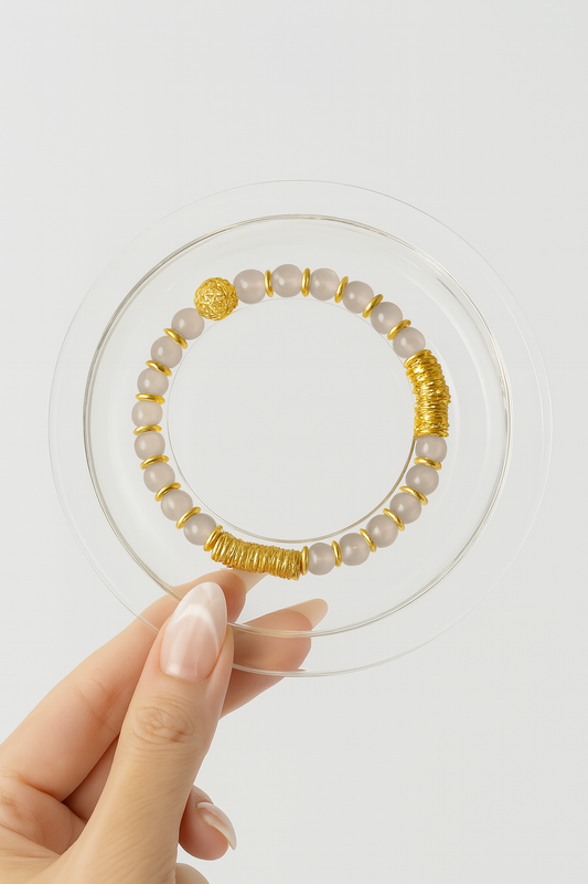 bear xi | Faux Gold Accent Crystal Bracelet – Stackable & Everyday Chic